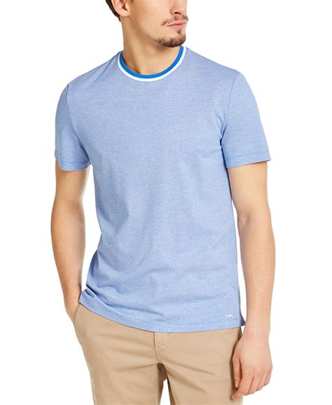 navy michael kors birdseye tipped short sleeve crewneck shirt|Shop Michael Kors T Shirts .